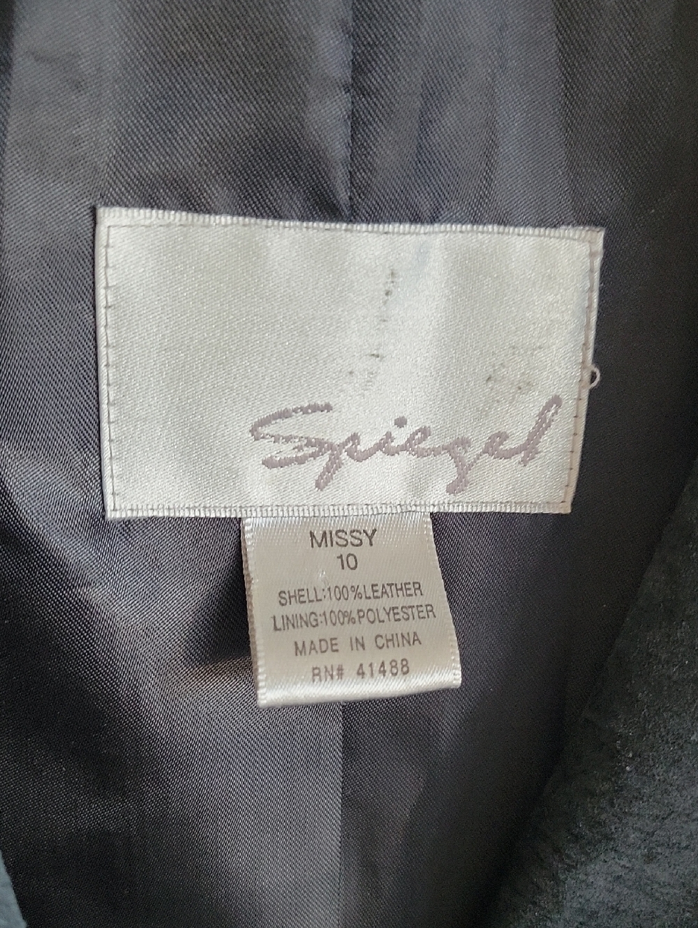 Spiegel Black Leather Jacket (Missy 10)